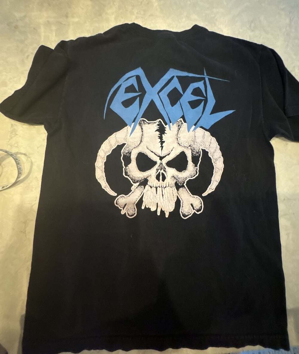 Excel Metal Band Shirt Men's S  #excelband #metal... T-Shirt with Skull and Horn
